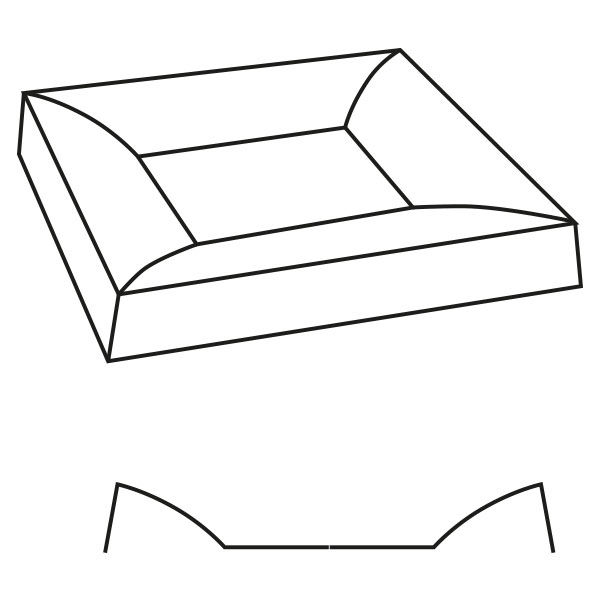 Fusing mold square simple curve 