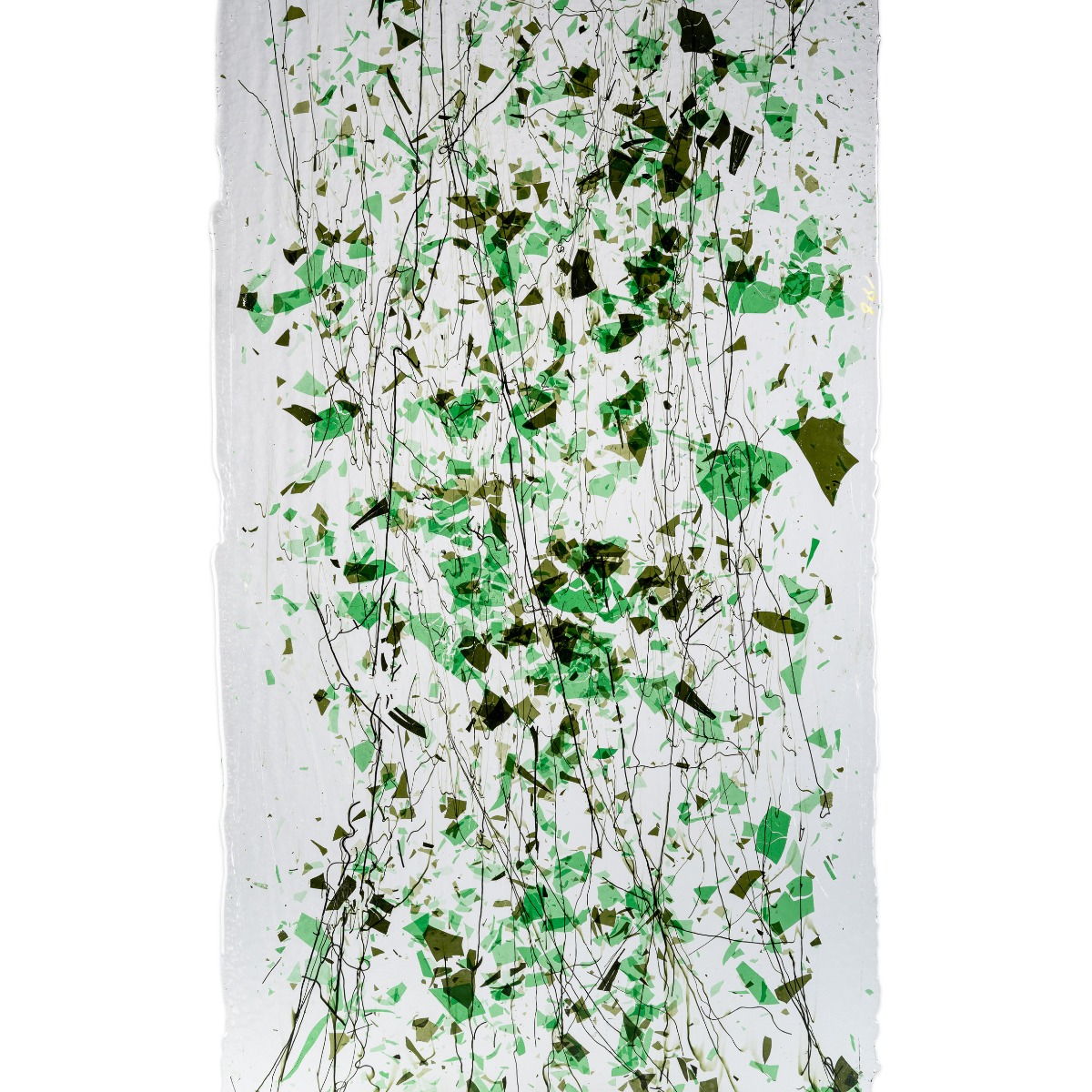 4325-00 Clear with green confetti
