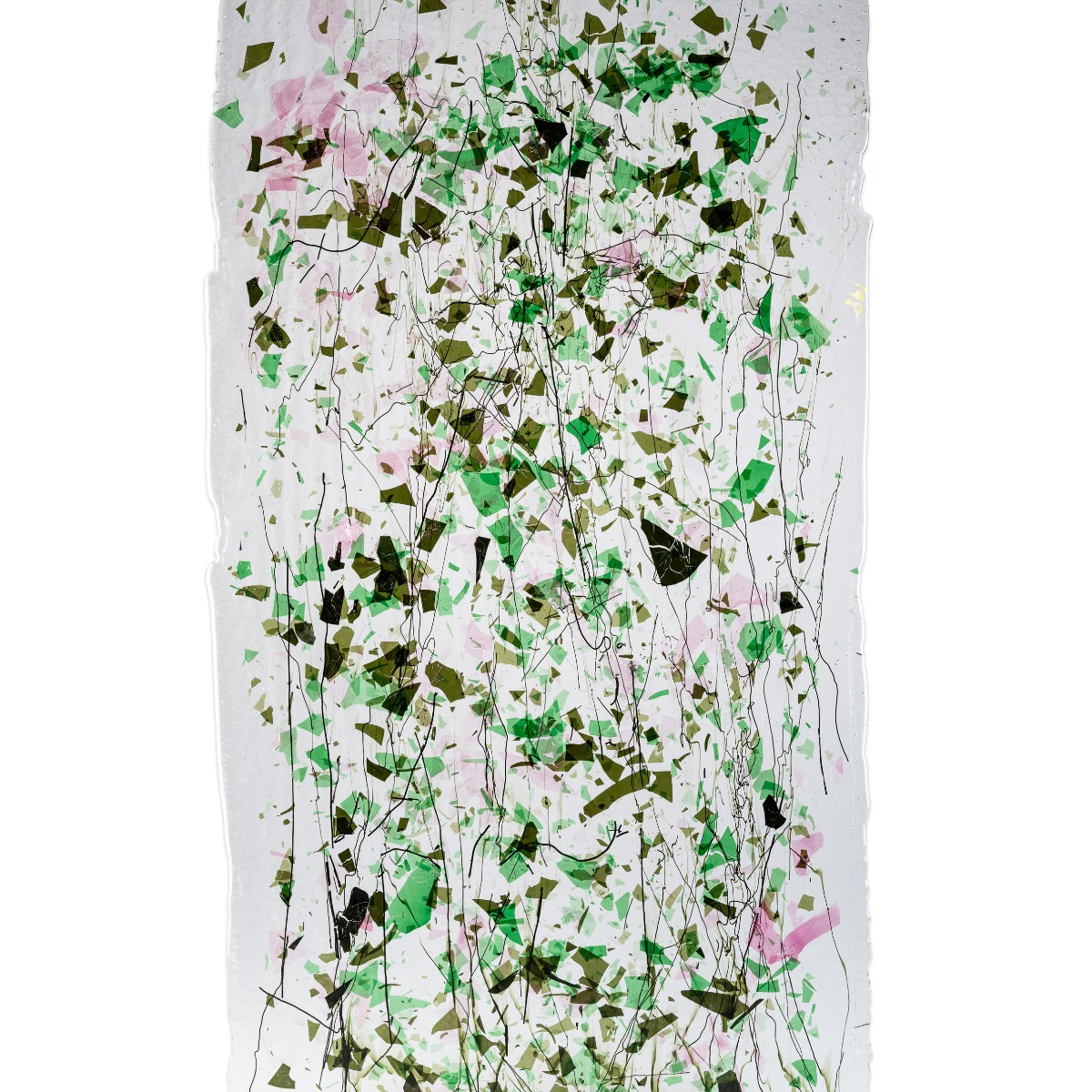 4329-00 Clear with Confetti Freen/pink