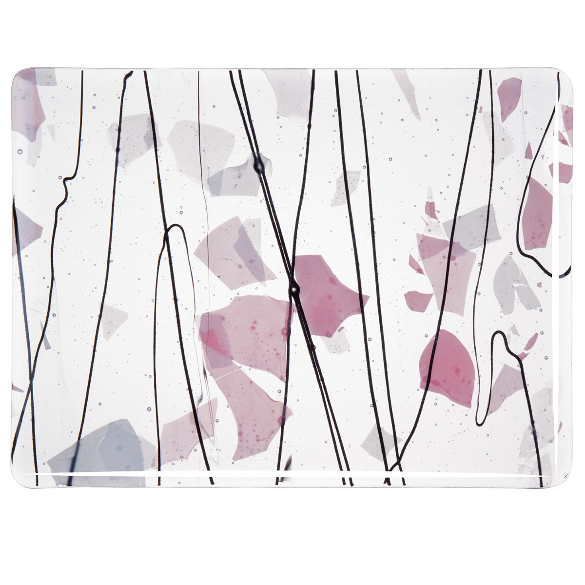 4121-00 Light Pink and White on Clear 