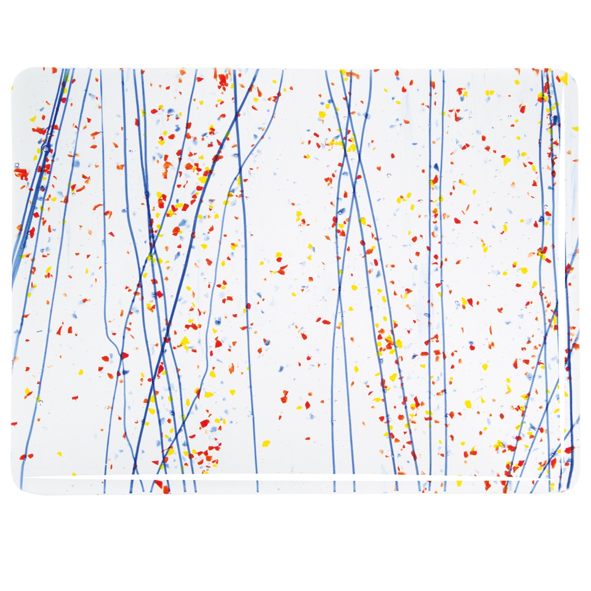 4223-00 Yellow, Blue, and Red Frit, Blue Streamers