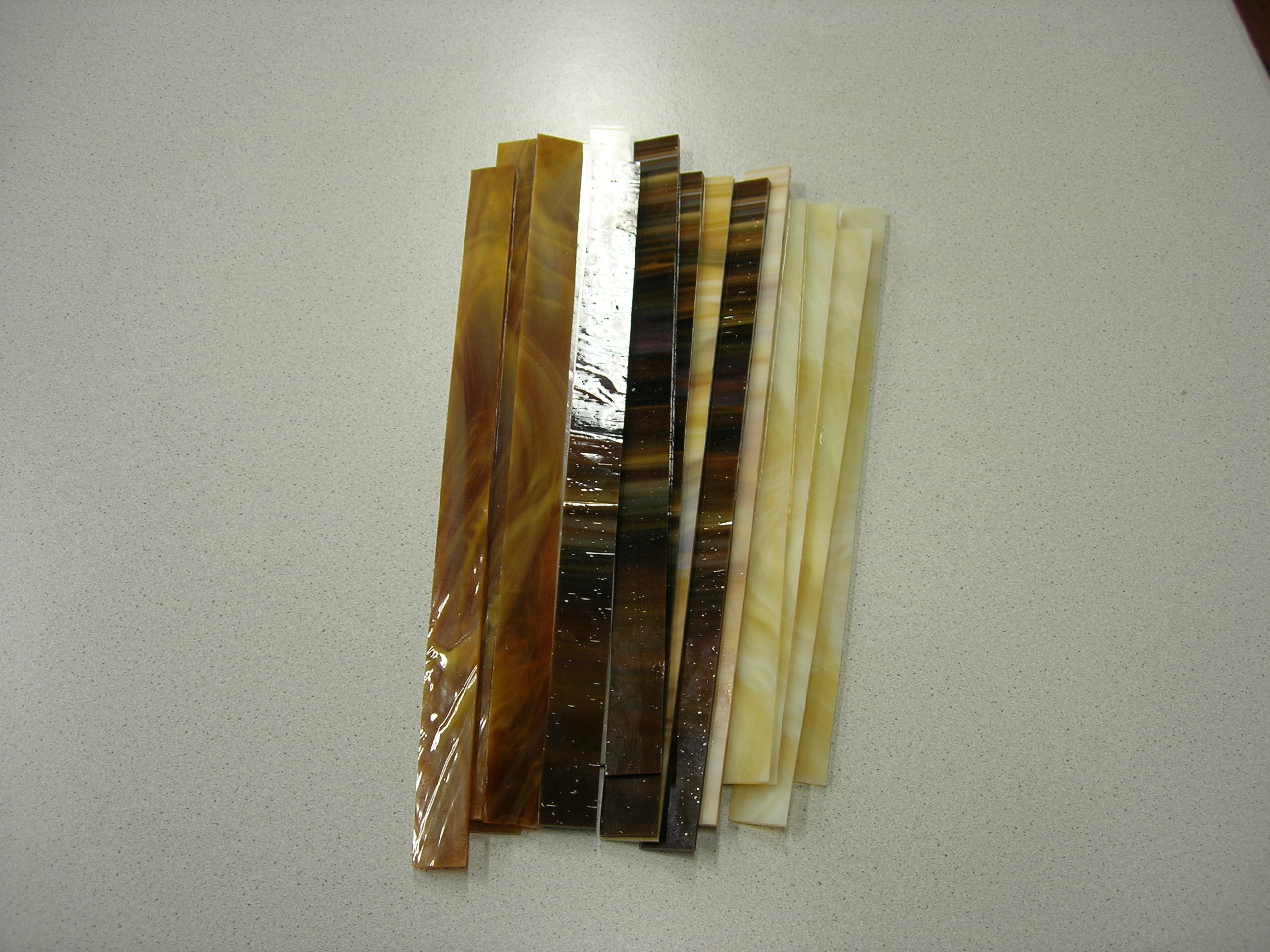 glasstroken 2x30 cm amber mix per 10 stuks