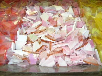 300 gr glasmozaiek roze tinten