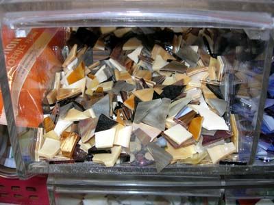 300 gr glasmozaiek bruin tinten