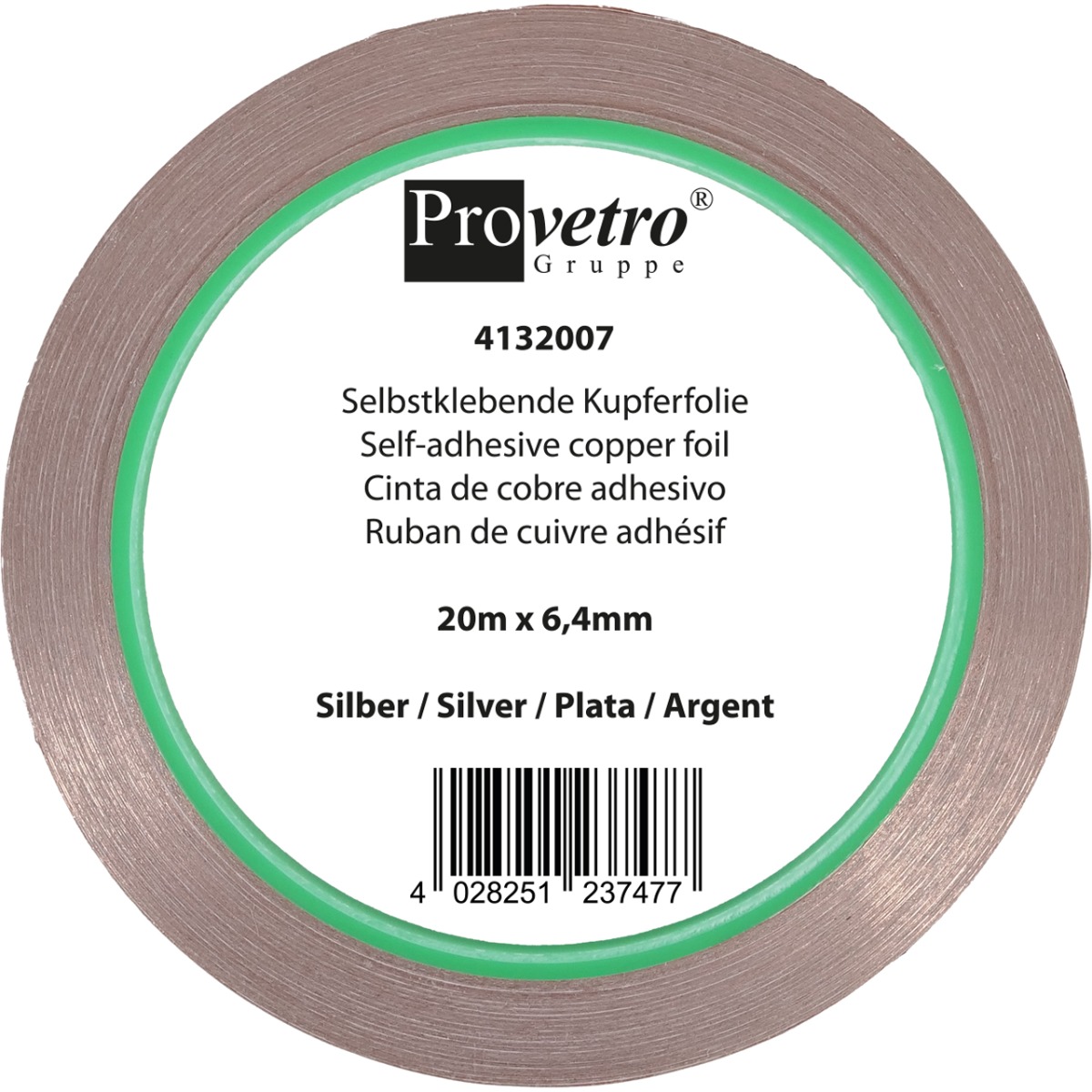 koperfolie zilver 6.4mm 